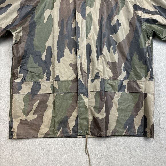 Mil-Tec by Sturm Men's XL Frog Camo Green Rain Hunting Jacket Removable Hood - Picture 5 of 15